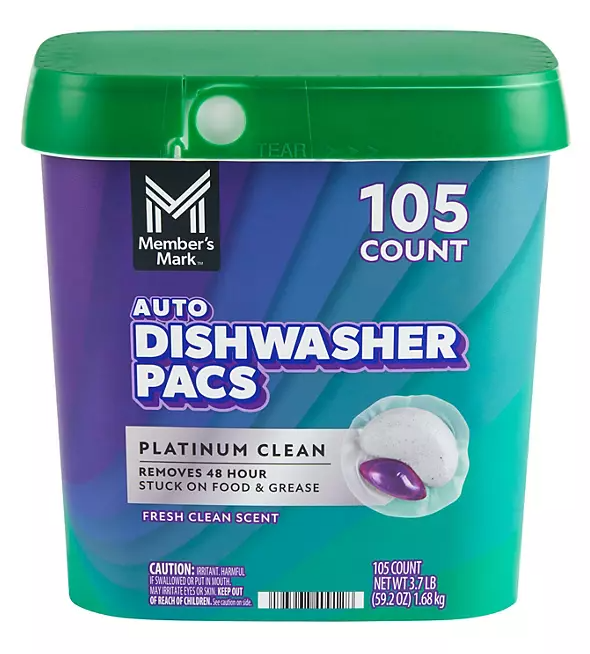 Member's Mark Platinum Clean Automatic Dishwasher Pacs, Fresh Clean, 105 ct.