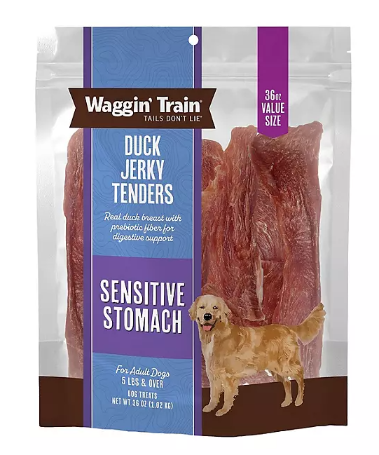 Waggin' Train, Duck Jerky Dog Treats for Sensitive Stomach, 36oz