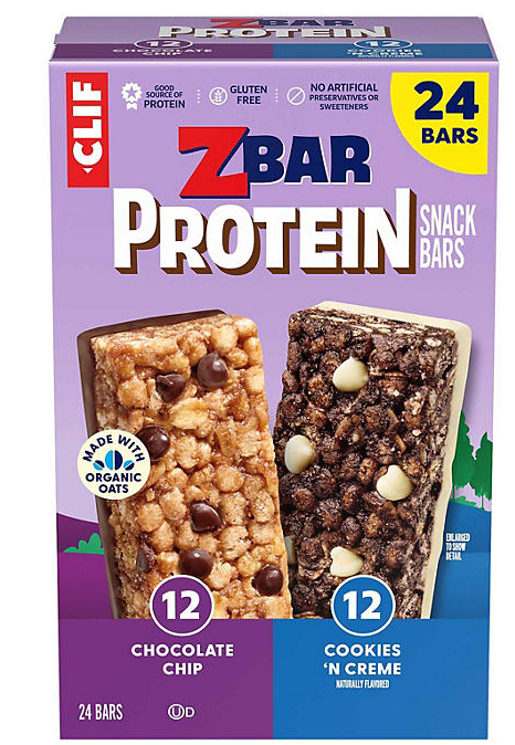 CLIF Z Bar Protein Gluten Free Bar, Variety Pack, 24 Ct.
