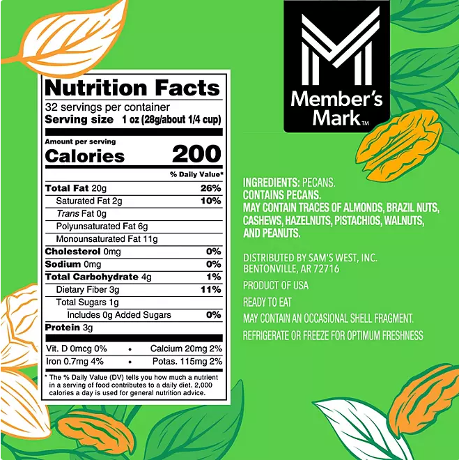 Member'S Mark Natural Pecan Halves, 32 Oz.
