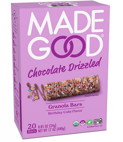 Madegood Birthday Cake Drizzled Bars, 0.85 Oz., 20 Pk.