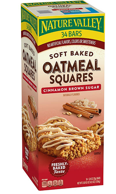 Nature Valley Soft Baked Oatmeal Squares Cinnamon Brown Sugar, 34 Ct.