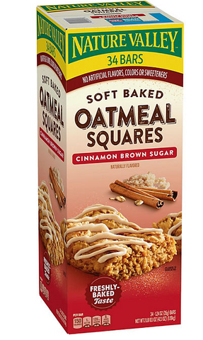 Nature Valley Soft Baked Oatmeal Squares Cinnamon Brown Sugar, 34 Ct.