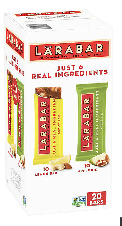Larabar Fruit & Nut Bar, Apple Pie and Lemon Bar, 20 Pk.