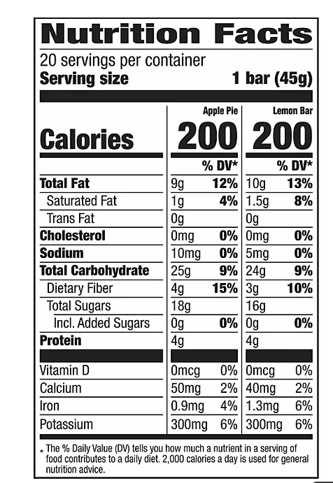 Larabar Fruit & Nut Bar, Apple Pie and Lemon Bar, 20 Pk.
