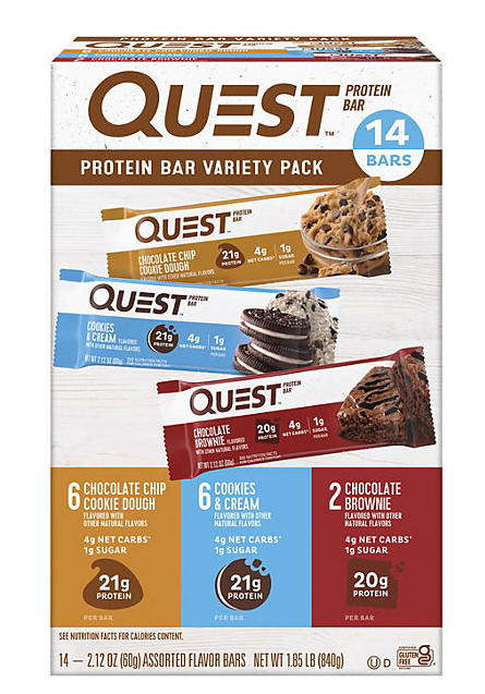 Quest Protein Bars Gluten Free, Variety Pack 14 Ct.