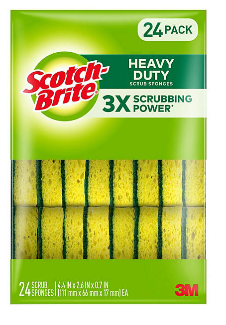 Scotch-Brite Heavy Duty Scrub Sponges, Individually Wrapped 24 ct.
