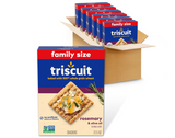 Triscuit Rosemary & Olive Oil Whole Grain Wheat Cracker, Lunch Snacks, Bulk Snack Crackers, Family Size, 6 - 12.5 oz Boxes