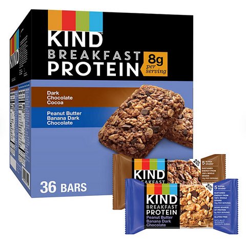 KIND Breakfast Protein Bars, Variety Pack, 18 Pk.