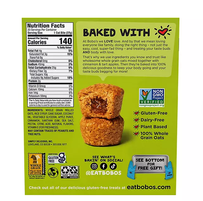 Bobo'S Apple Pie Oat Bites, 20 Ct.