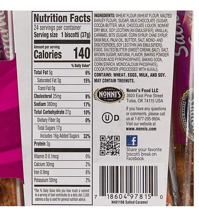 Nonni'S Salted Caramel Biscotti 24 Ct.