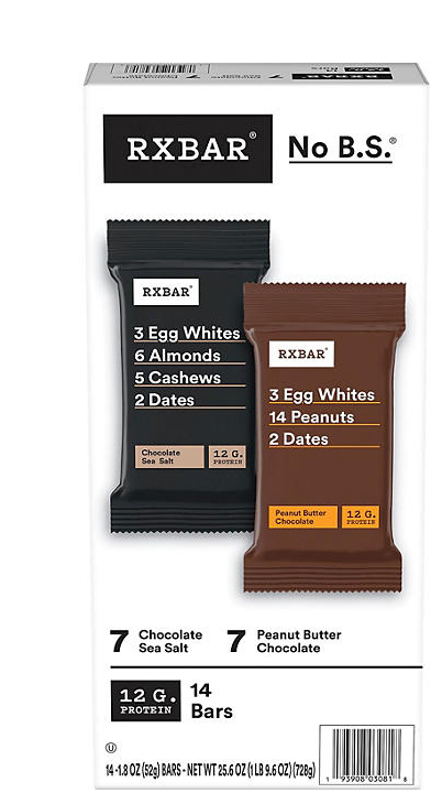 RXBAR Protein Bar, Variety Pack, 1.83 Oz., 14 Pk.