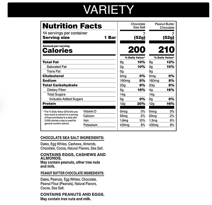 RXBAR Protein Bar, Variety Pack, 1.83 Oz., 14 Pk.