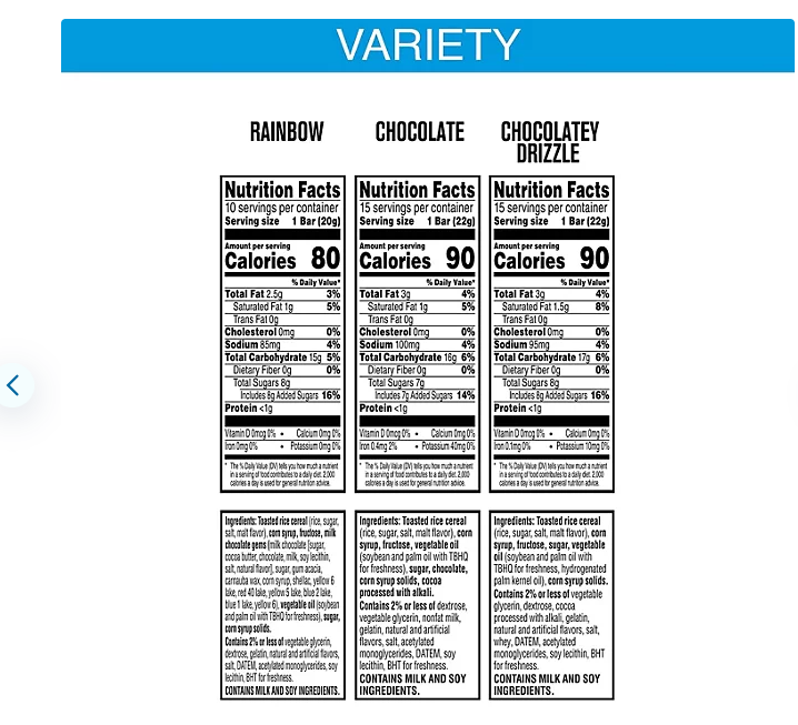 Rice Krispies Treats Squares, Variety Pack, 40 Ct.