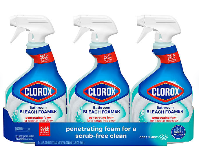 Clorox Bathroom Bleach Foamer, Ocean Mist, 3 ct., 90 fl. oz.