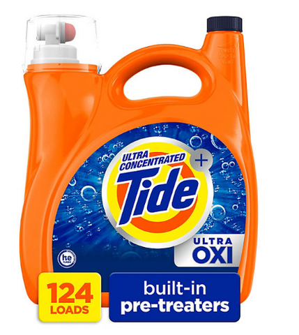 Tide Ultra Oxi Liquid Laundry Detergent, Fresh, 124 loads, 159 fl. oz.