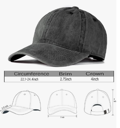 Men Women Baseball Cap-Low Profile Adjustable Washed Cotton Golf Dad Hat