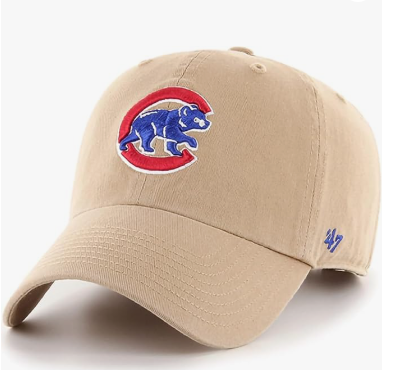 Khaki Primary Logo Clean Up Adjustable Strap Baseball Dad Hat Cap, Adult One Size Fits All