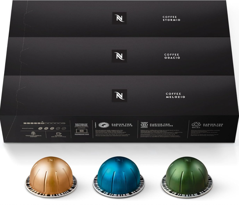 Nespresso Capsules Vertuo, Variety Pack, Medium and Dark Roast Coffee, 30 Count Coffee Pods, Brews 7.8 oz.