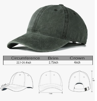 Men Women Baseball Cap-Low Profile Adjustable Washed Cotton Golf Dad Hat