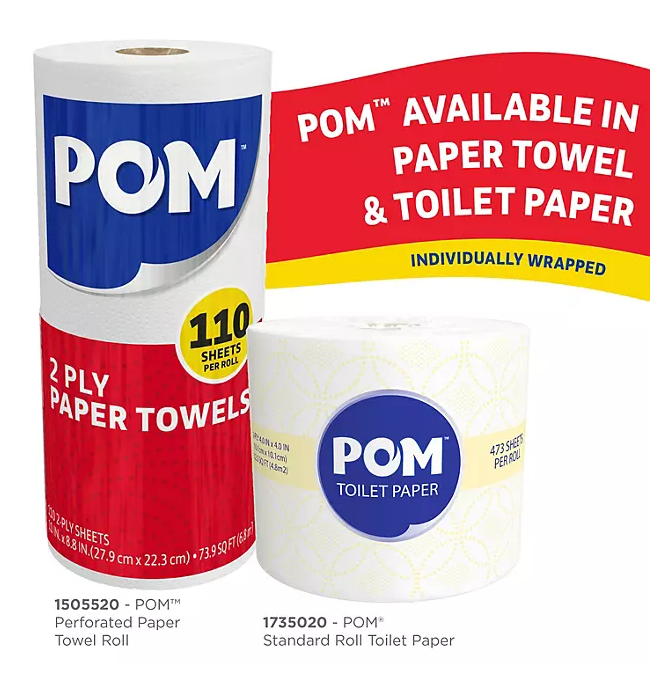 POM 2-Ply Toilet Paper 45 rolls, 473 sheets/roll