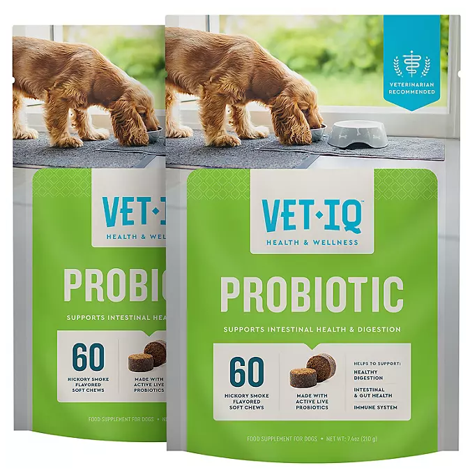 VETIQ Probiotic Soft Dog Chews, Hickory Smoke Flavored 60 ct., 2 pk.