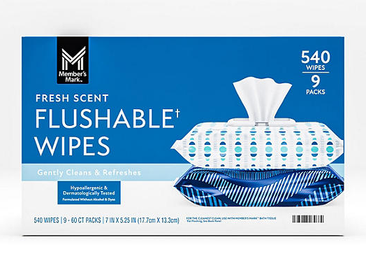 Member's Mark Flushable Wipes, Fresh Scent, 540 ct.