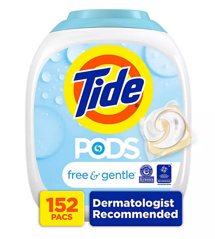 Tide PODS Free & Gentle Laundry Detergent Pacs, 152 Ct
