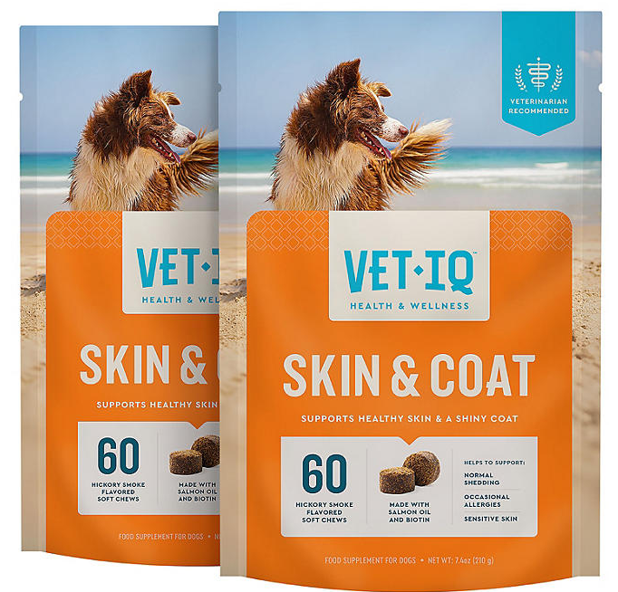 VETIQ Skin & Coat Soft Dog Chews, Hickory Smoke Flavored, 60 ct., 2 pk.