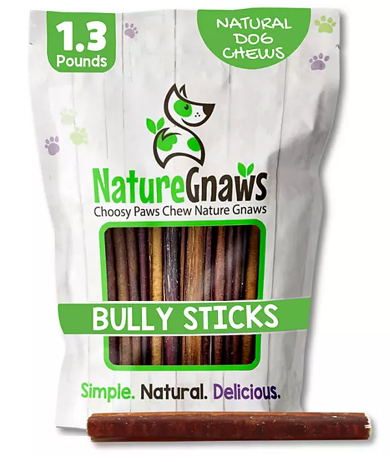 Nature Gnaws, Beef Bully Sticks Dog Chews, 1.3 lbs.