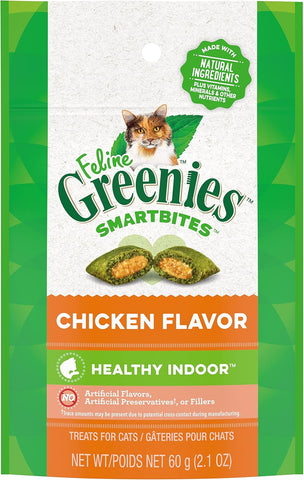 Feline Smartbites Healthy Indoor Cat Treats, Chicken Flavor, 2.1 Oz. Pack