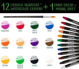 Signature Premium Watercolor Crayon Sticks & Paintbrush, 12 Count, Gift