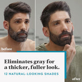 Mustache & Beard, Beard Coloring for Gray Hair with Brush, with Keratin Biotin Aloe and Coconut Oil for Healthy Facial Hair - Medium-Dark Brown, M-40, Pack of 1 (Packaging May Vary)