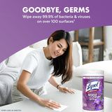 Disinfectant Wipes, Multi-Surface Antibacterial Wipes for Disinfecting, Cleaning Supplies for Home, Bathroom, Kitchen, & Electronics, Lavender & Cotton Blossom Scent, 80 Count