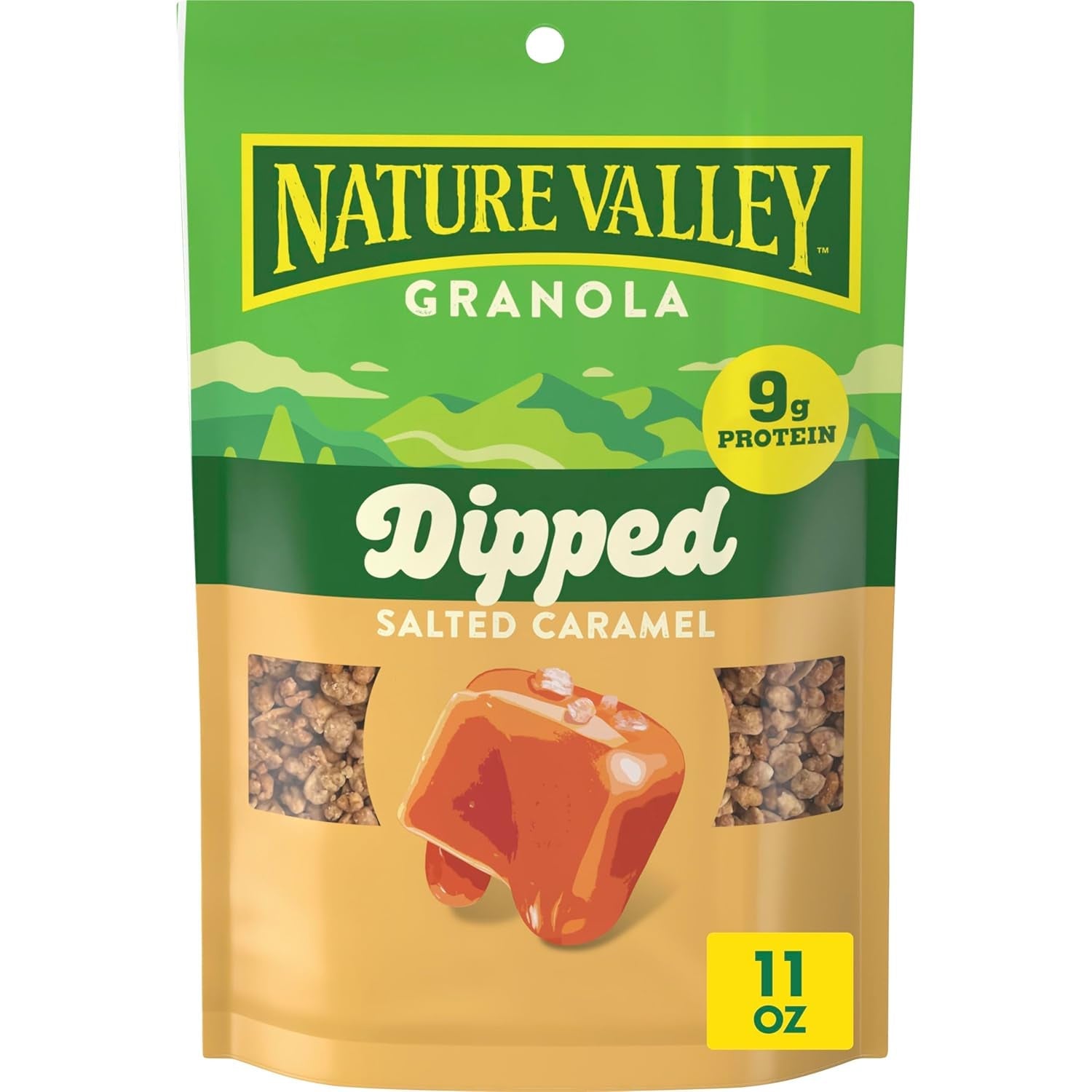 Granola, Dipped Salted Caramel Flavored, 9G Protein, Made with Whole Grain, 11 Oz