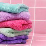 Makeup Remover Cloths - Reusable Microfiber Face Towels to Cleanse & Remove Makeup - Water Activated, Dual-Sided Design for Easy Use - Pastel (4 Count)