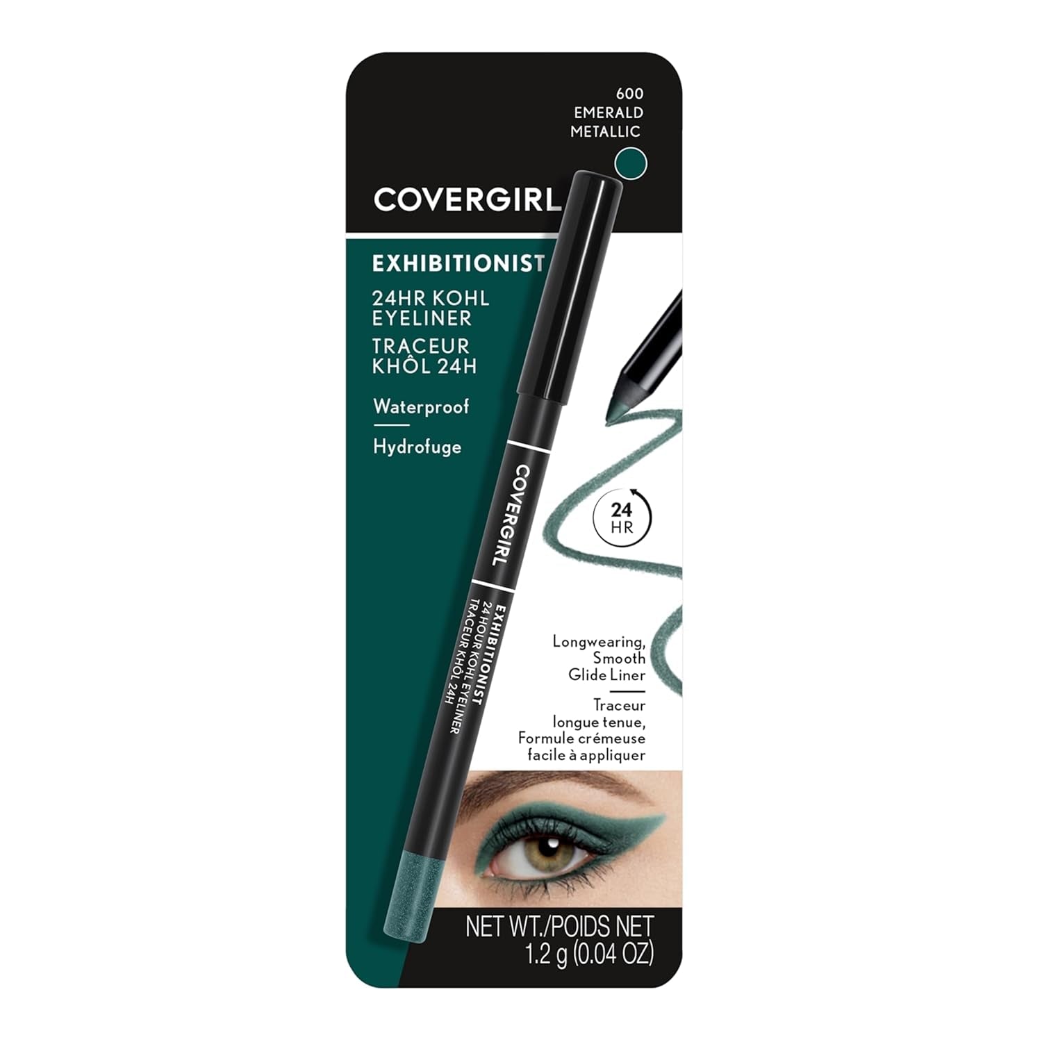 Exhibitionist 24-Hour Kohl Eyeliner, Emerald Metallic, 0.04 Oz