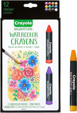 Signature Premium Watercolor Crayon Sticks & Paintbrush, 12 Count, Gift