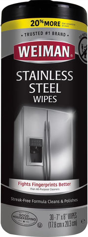 Stainless Steel Cleaner, 30 Count Cleaning Wipes, Removes Dirt, Grime, and Grease, No Streaks or Residue, Stainless Steel Polish for a Sparkling Clean and Shiny Surface, Cleaning Supplies