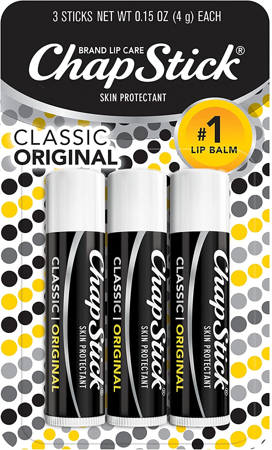 Classic Original Lip Balm Tubes, Lip Care - 0.15 Oz (Pack of 3)