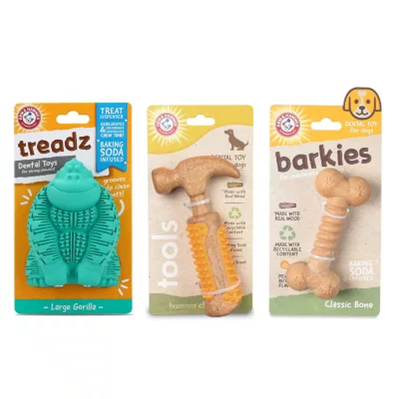 Arm & Hammer Dental Dog Toys, Variety Pack, 3 Ct.