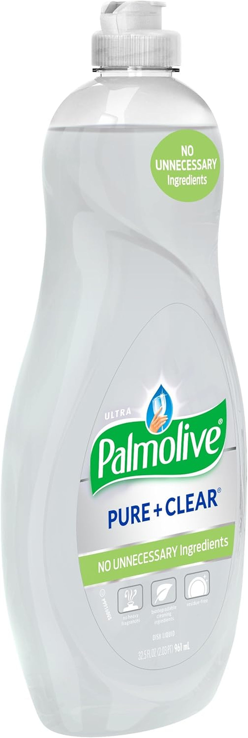 Ultra Pure + Clear Liquid Dish Soap, Spring Fresh Scent, 32.5 Fluid Ounce (Pack of 2)