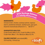 Purina  Grain Free Lickable Cat Food Toppers Lil’ Soups with Sockeye Salmon in Chicken Broth - (Pack of 8) 1.2 Oz. Cups