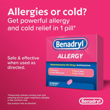 Ultratabs Allergy Relief Medicine, 25 Mg Diphenhydramine Hcl Antihistamine Tablets for Relief of Cold & Allergy Symptoms like Sneezing, Runny Nose, & Itchy Eyes & Throat, 24 Ct