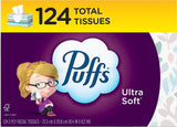 Ultra Soft Facial Tissues, 1 Family Size Box, 124 Facial Tissues per Box
