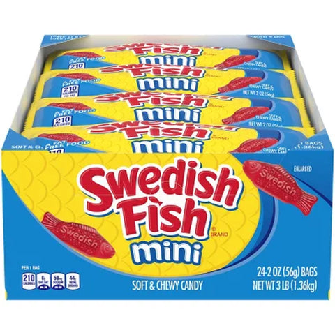 Swedish Fish Soft and Chewy Candy, Mini , 2 Oz., 24 Pk.