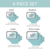 Bentgo 8-Piece Leak-Proof Glass Food Storage Set, Soft Aqua