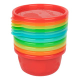 Take & Toss Toddler Bowls Set - Reusable Toddler Snack Cups - Toddler and Baby Snack Containers with Snap on Lids - Ages 9 Months and up - 8 Oz - 6 Count