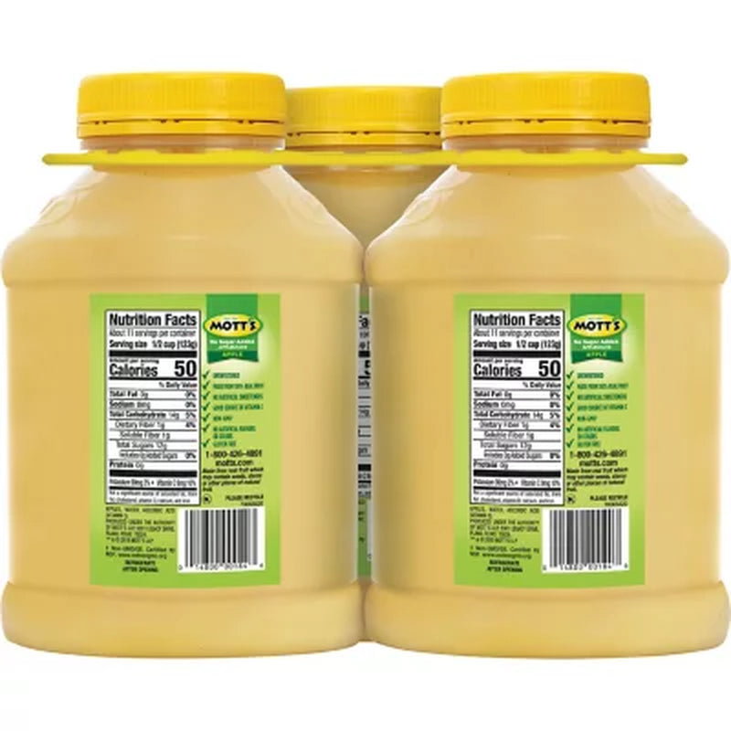 Mott'S No Sugar Added Applesauce, 46 Oz., 3 Pk.