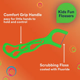 Kids Fun Flossers, Removes Food & Plaque, 75 Count, 3 Pack
